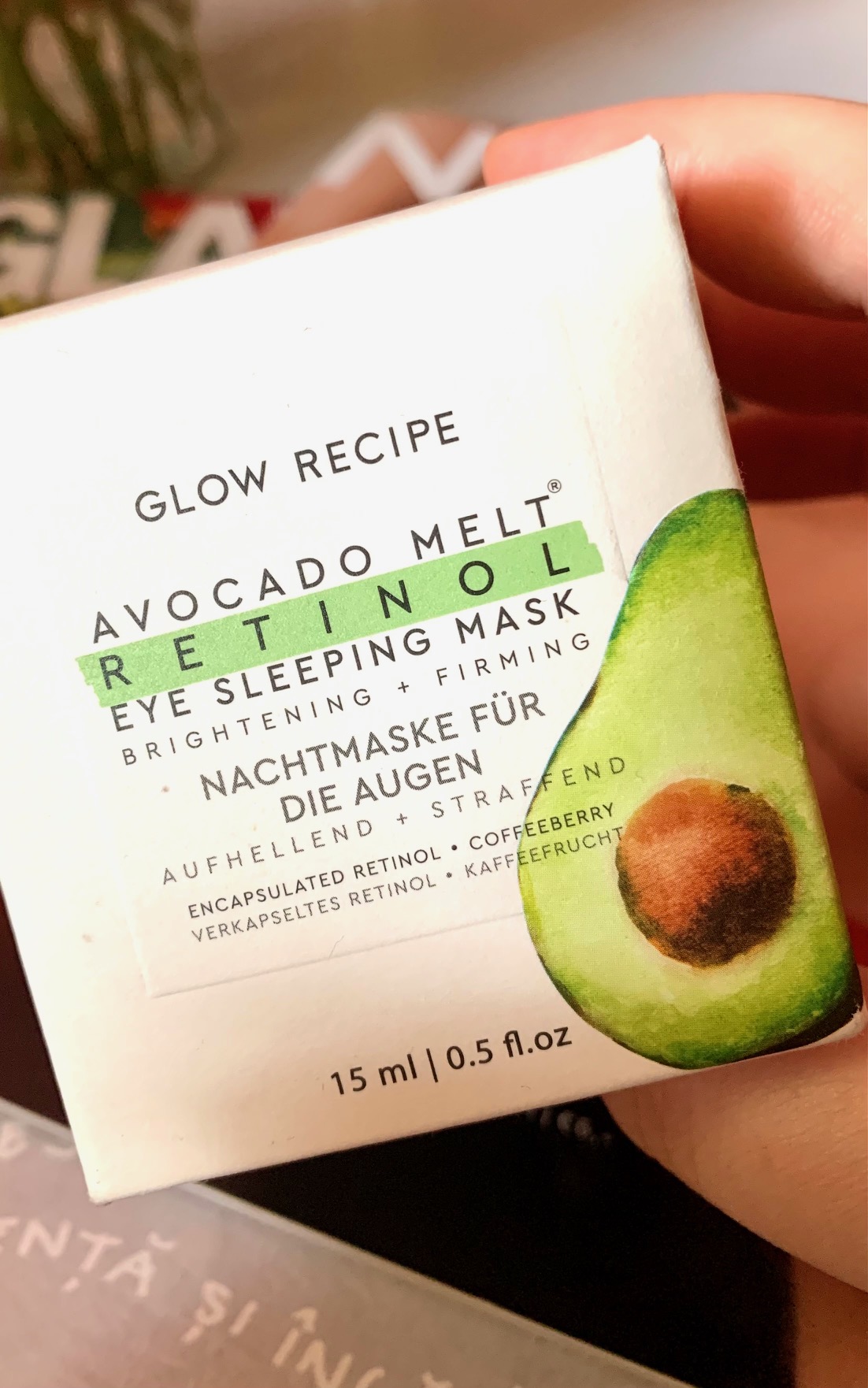 glow recipe avocado retinol melt eye mask