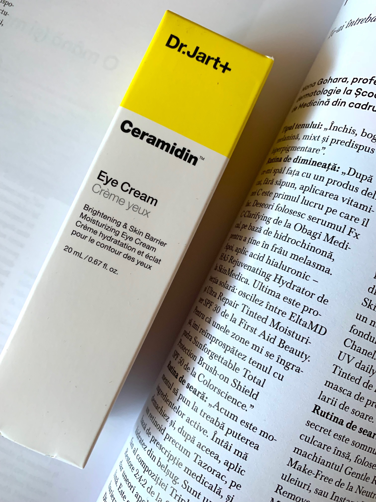 dr jart+ ceramidin eye cream box